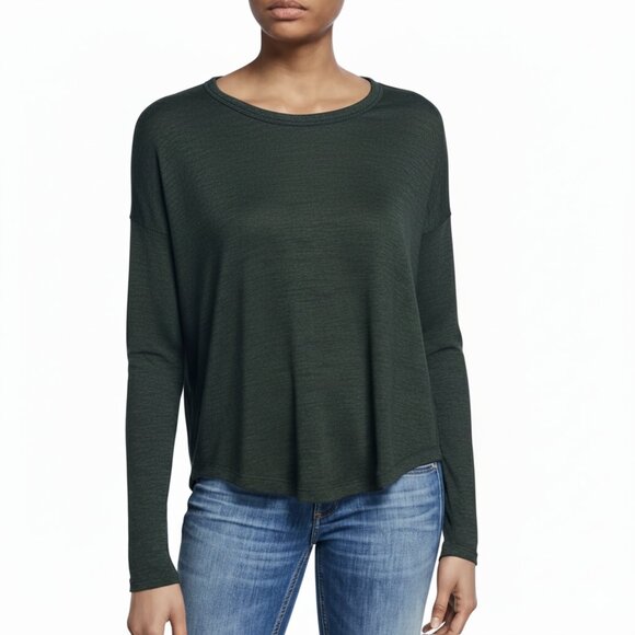 Rag & Bone Hudson Long Sleeve Jersey Tee Teal Heather Green Small NEW - Picture 1 of 14